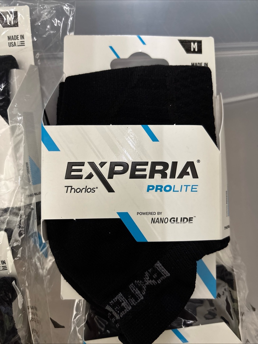thor Experia ProLite Men's Black Athletic Socks lot of 6 pairs Sz M